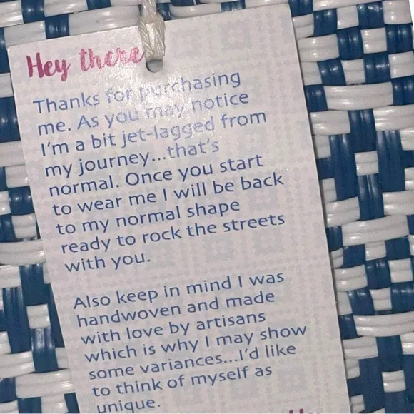 Tin Marin Woven Crossbody Artisan Bag Navy & White New with Tags 3 available - Picture 7 of 10